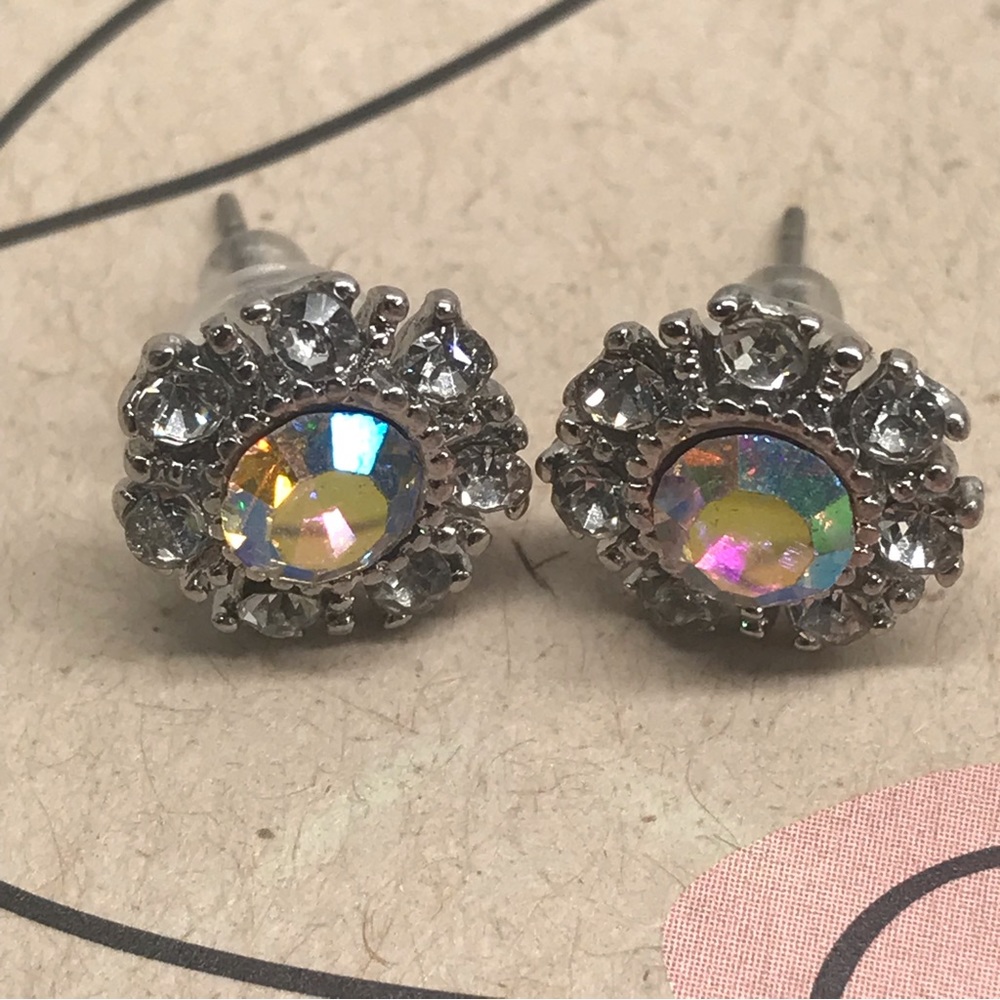 💕 Rhinestone Earrings With Faux Crystal Stone New
